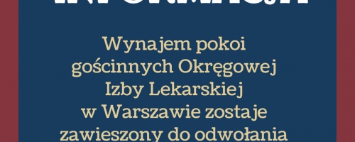 wynajem pokoi gościnnych zawieszony do odwołania